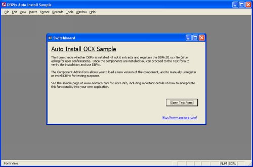 sample screenshot - Access Component Auto-Install