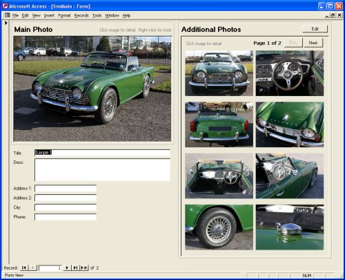 sample screenshot - Access Master-Detail Image Form (External Files)